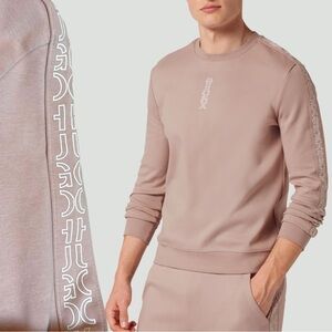 HUGO | Hugo Boss | Cotton Terry Sweatshirt | Branded Tape | Red | Menswear | L